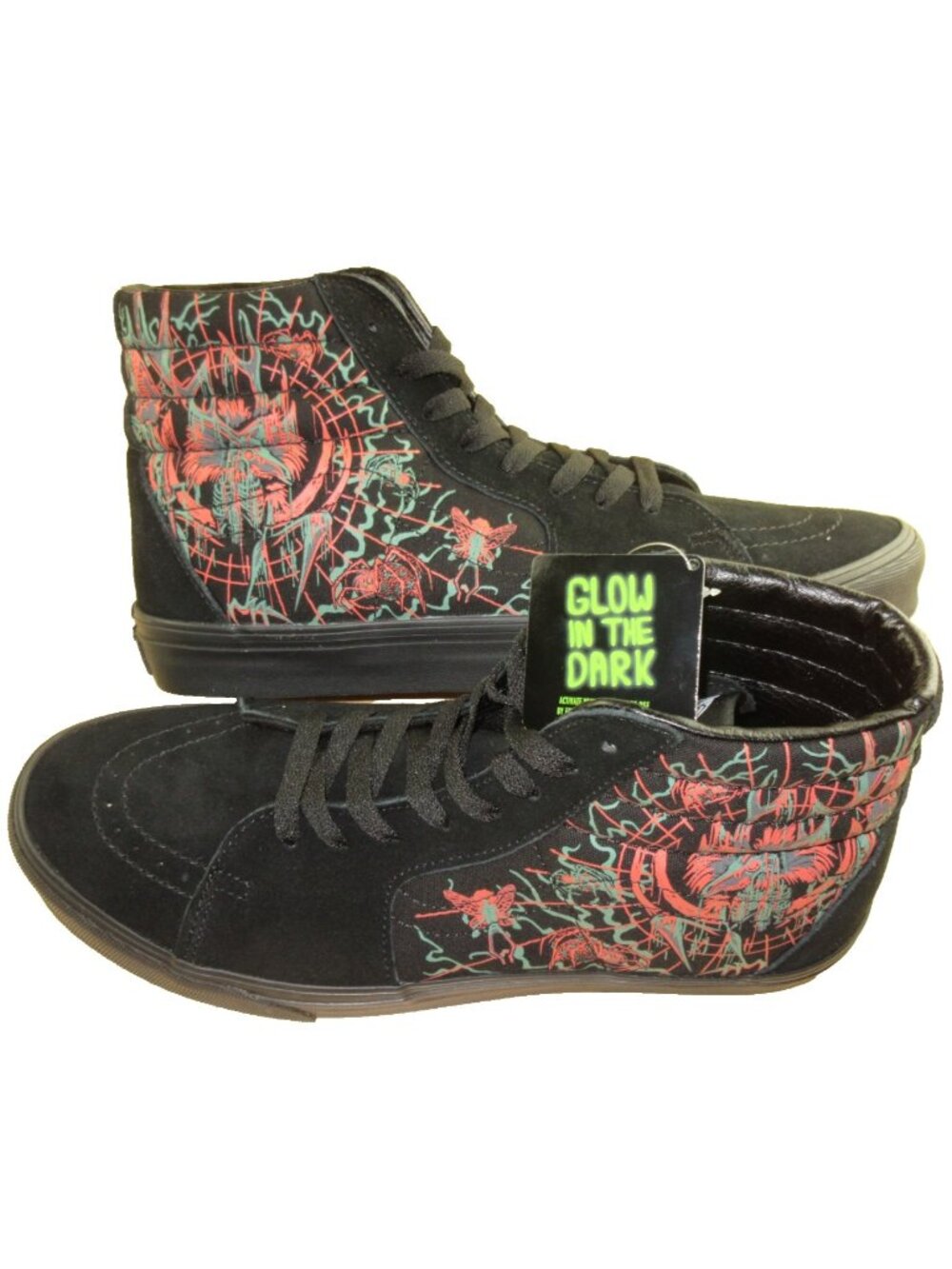 Vans Men's Sk8-Hi Dark Omens Glow in the Dark Black Skate shoes Size 10.5 NIB